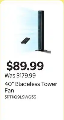 Walmart 40 Bladeless Tower Fan offer