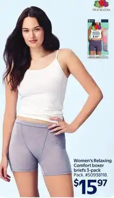 Walmart Women's Relaxing comfort boxer briefs 3-pack offer
