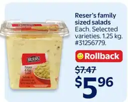 Walmart Reser's family sized salads offer