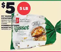 Independent Grocer PC RUSSET POTATOES, 5 LB BAG offer