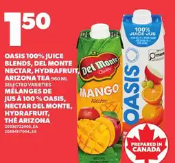 Independent Grocer OASIS 100% JUICE BLENDS, DEL MONTE NECTAR, HYDRAFRUIT, ARIZONA TEA offer