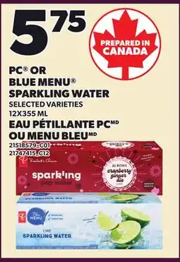 Independent Grocer PC OR BLUE MENU SPARKLING WATER offer