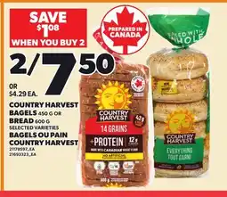 Independent Grocer COUNTRY HARVEST BAGELS, 450 G OR BREAD, 600 G offer