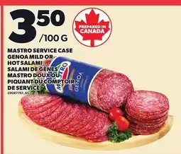 Independent Grocer MASTRO SERVICE CASE GENOA MILD OR HOT SALAMI offer