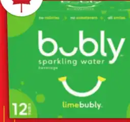 Food Basics BUBLY SPARKLING WATER 12 X 355 ML MONTELLIER CARBONATED SPRING WATER 10 X 355 ML offer