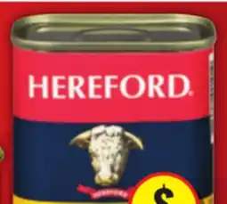 Food Basics HEREFORD COWBOY BEEF OR SPAM LUNCHEON MEAT 340 G GOLD SEAL PINK SALMON 213 G offer