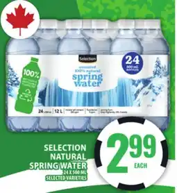Food Basics SELECTION NATURAL SPRING WATER offer