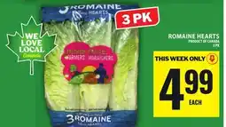 Food Basics ROMAINE HEARTS offer