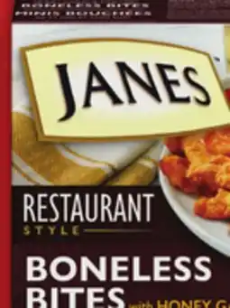 Food Basics JANES RESTAURANT STYLE FULLY COOKED FILLETS, BITES OR BURGERS offer