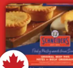 Food Basics SCHNEIDERS RED HOTS OR MAPLE LEAF TOP DOGS WIENERS 375 G SCHNEIDERS MEAT PIES offer