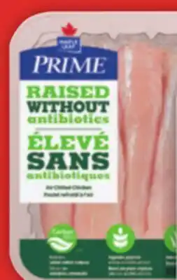 Food Basics PRIME RAISED WITHOUT ANTIBIOTICS FRESH BONELESS SKINLESS CHICKEN BREAST THIN SLICE, FILLETS OR DICED offer