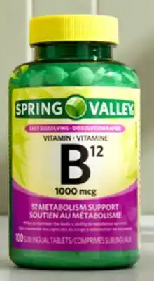 Walmart Paq. de 100 comprimés de vitamine B12 Spring Valley offer
