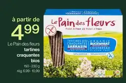 Avril Le Pain des fleurs tartines craquantes bios offer