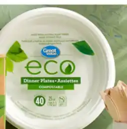 Walmart Paq. de 40 assiettes Eco de Great Value offer