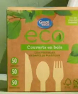 Walmart Paq. de 150 couverts en bois Eco de Great Value offer