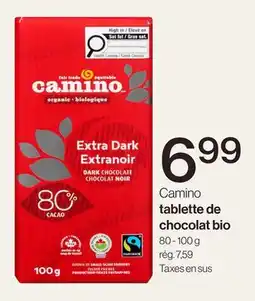 Avril Camino tablette de chocolat bio offer