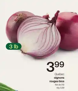 Avril Québec oignons rouges bios offer