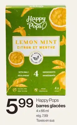 Avril Happy Pops barres glacées offer