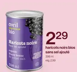 Avril haricots noirs bios sans sel ajouté offer