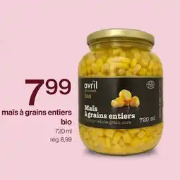 Avril maïs à grains entiers bio offer