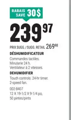 BMR DEHUMIDIFICATEUR offer