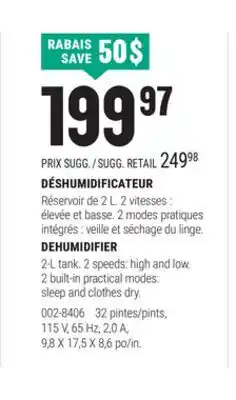 BMR DÉSHUMIDIFICATEUR offer