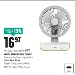 BMR VENTILATEUR DE TABLE USB-C offer