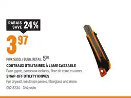 BMR COUTEAUX UTILITAIRES À LAME CASSABLE offer