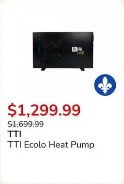 Club Piscine TTI Ecolo Heat Pump offer