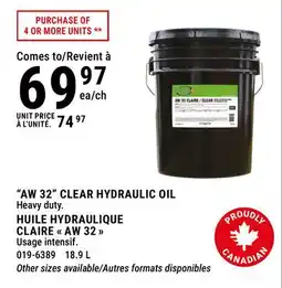 BMR AW 32 CLEAR HYDRAULIC OIL offer