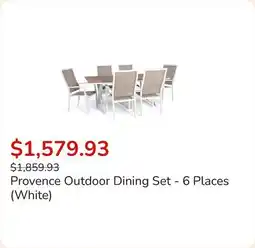 Club Piscine Provence Outdoor Dining Set - 6 Places (White) offer