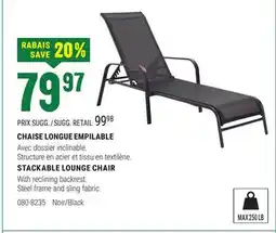 BMR CHAISE LONGUE EMPILABLE offer