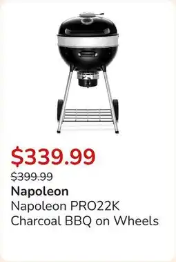 Club Piscine Napoleon PRO22K Charcoal BBQ on Wheels offer