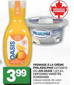 L'Intermarché FROMAGE À LA CRÈME, 227/250 G OU JUS, 1,5/1,6 L | CREAM CHEESE OR JUICE offer