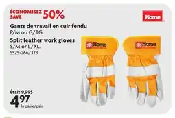 Home Hardware Split leather work gloves offer