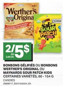 L'Intermarché BONBONS GÉLIFIÉS OU BONBONS WERTHER'S ORIGINAL OU MAYNARDS SOUR PATCH KIDS | CANDIES offer