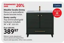 Home Hardware Emmy vanity Top and brushed gold offer