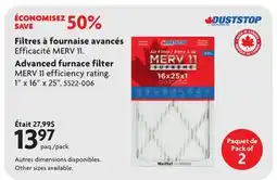 Home Hardware Advanced furnace filter offer