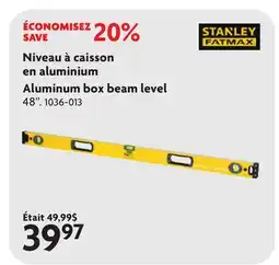 Home Hardware Aluminum box beam level 48 offer
