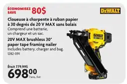 Home Hardware 20V MAX brushless 30° paper tape framing nailer offer