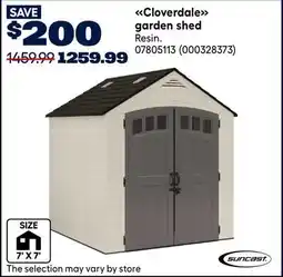 RONA Suncast Cloverdale garden shed offer