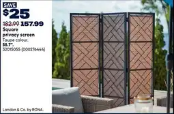 RONA LANDON & CO Square pines privacy screen offer
