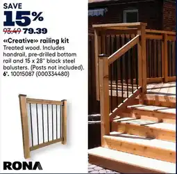 RONA Creative railing kit, 6' offer