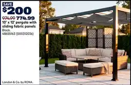RONA Landon & Co. by Rona 10' x 12' pergola with sliding fabric panels offer