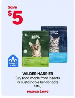 Mondou WILDER HARRIER Dry food made from insects or sustainable fish for cats offer