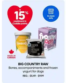 Mondou BIG COUNTRY RAW Bones, accompaniments and frozen yogurt for dogs offer