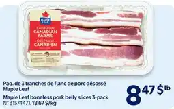 Walmart Maple Leaf boneless pork belly slices 3-pack offer