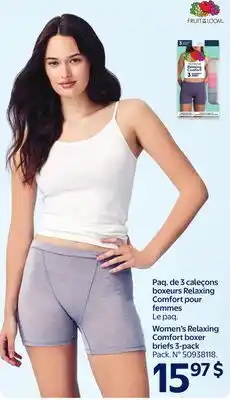 Walmart Fruit of the loom Women's Relaxing Comfort boxer briefs 3-pack offer