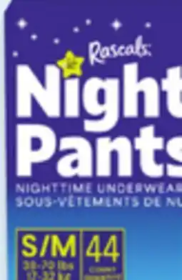 Walmart Rascals Night Pants nighttime underwear offer