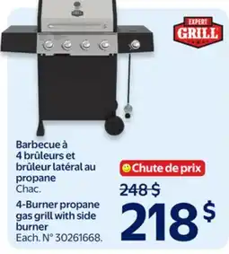 Walmart Expert Grill 4-Burner propane gas grill with side burner offer